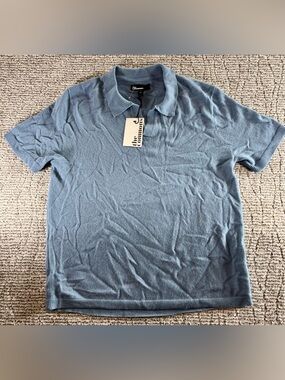 NWT The Commons StitchFix Men’s Large Windward Blue 100% Cashmere Polo Sweater